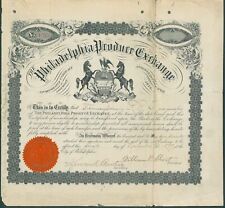 1899 Pennsylvania RR Philadelphia Produce Exchange Original Certificate w/Letter picture