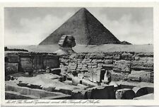 Vintage Old Photo Postcard of The Pyramid Sphinx & Temple of Khufa Cairo Egypt picture