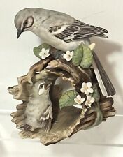 Vintage Homco Home Interiors Masterpiece Porcelain Mockingbirds Figurine EUC picture