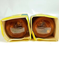 Set of 2 Vtg NOS General Electric Amber Indoor Reflector Lamps Bulbs 75 Watt picture