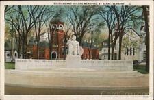 Barre,VT Soldiers and Sailors Memorial Washington County Vermont Linen Postcard picture
