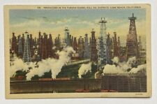 Vintage Postcard, Signal Hill Oil District, Long Beach California, Posted 1938 picture
