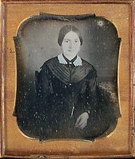 Identified Woman Pinpricked Jewelry Tinted Face 1/6 Plate Daguerreotype T240 picture