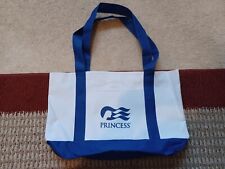Princess Cruises Logo Reusable Tote Bag Promo White & Blue, Side Pocket picture