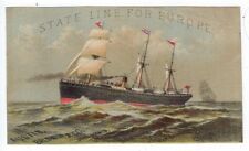 Trade Card, State Steamship Co. (NY To Europe, $26.) C1890s picture