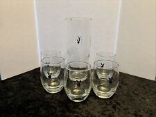 vintage PLAYBOY CLUB Cocktail Pitcher And 5 Glasses picture