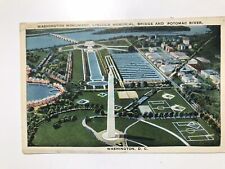 Vintage 1936 Washington Monument Lincoln Memorial Washington D C Postcard picture