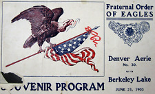 Vintage Denver CO Business Directory Ads Fraternal Order of Eagles Picnic 1903 picture