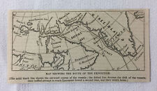 1851 magazine engraving~MAP OF THE 'ADVANCE' AND 'RESCUE' ARCTIC EXPEDITION picture