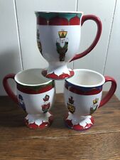 (3) KATE WILLIAMS Global Design Ceramic Christmas NUTCRACKER Coffee Mugs 5