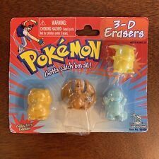 Pokemon 3-D Erasers Keshi Set #66500 VTG 1999 Psyduck Charizard Squirtle Pikachu picture