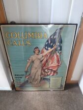 1916 World War 1 US Army Poster Columbia Calls Rare Patriotic Original Recruit picture
