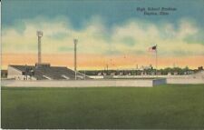 c. 1940s Dayton High School Stadium Football Postcard picture