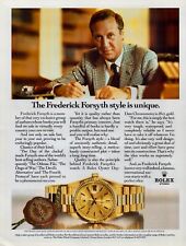 ROLEX Day Date Chronometer Watch ~ FREDERICK FORSYTH ~ VINTAGE PRINT AD ~ 1986 picture