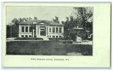 c1905 White Memorial Library Building Whitewater Wisconsin WI Antique Postcard picture