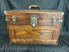 Machinist Toolbox -  Antique-  Oak-   Original Condition picture