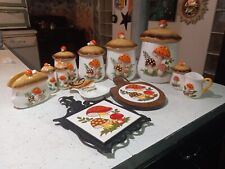 11 Pc. VTG Sears Roebuck 76 MERRY MUSHROOM Canisters  S&P, Crea&sug, Nap, & More picture