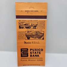 Vintage Matchcover Puxico State Bank Missouri picture