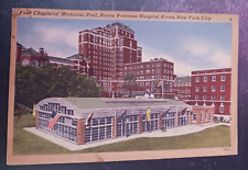 1952 postcard Four Chaplains' Memorial Pool Bronx Veterans Hospital New York picture