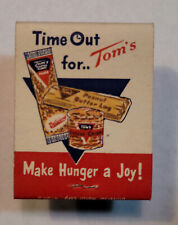1950/60s VINTAGE TOM'S PEANUTS FULL MATCHBOOK COVER COLUMBUS GEORGIA picture