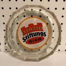 Vintage West German Erdinger Stiftungs Bier Weissbrau Soccer Ball Glass Ash Tray picture