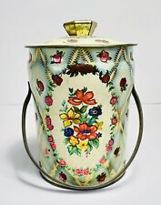 Vintage Metal Murray Allen Regal Crown Confection Tin Canister Floral England 7” picture