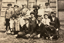 Antique 1910s Children Boys Fashion School Class Original Real Old Photo P11g12 picture