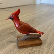 Vntg Hand-Carved Hand-Painted Bird, Red Cardinal, W Crossley 1981 picture