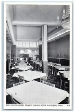 Napoleon Ohio Postcard Wellington Hotel Private Dining Room 1940 Vintage Antique picture
