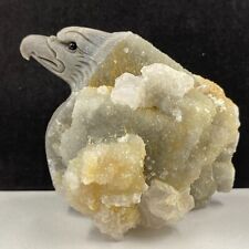 856g Natural crystal mineral specimen, sphalerite, hand-carved eagle collection picture