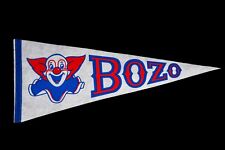 Vintage Bozo Clown Felt Souvenir Pennant Flag Banner, Red White & Blue, 30” RARE picture