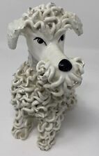 Rare MCM Vintage Spaghetti Art French Poodle Dog Ceramic Made in Italy 6 inches picture