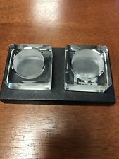 H&D Hyaline & Dora Crystal Tea Light Holders,  Square Candle Holders, Very Clean picture