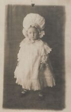 Girl Dress Tall Bonnet Vintage RPPC Real Photo Postcard Fashion  picture
