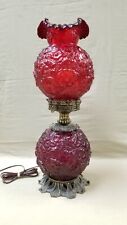 Vintage L+L Hurricane Lamp WMC MCM Ruby Red Double Light WORKS picture