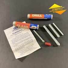 LOT x4 VINTAGE RAWLPLUG DURIUM TIPPED GLASS DRILLS *1 NEW* 3X USED IN TINS  picture