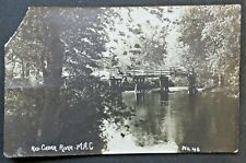 Red Cedar River Fowlerville Michigan Bridge Real Photo Postcard 1922 Post 4968 picture