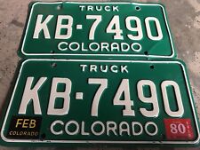 1980 Colorado Truck License Plates KB 7490 picture