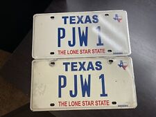 Vintage Texas Personalized License Plate Set “PJW1”- Antique/Classic Cars picture