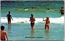 Maracas Bay Trinidad and Tobago Beach Bathing Strong Ocean Waves Postcard picture