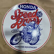 HONDA SPEED RACER PORCELAIN ENAMEL SIGN 30 INCHES ROUND picture