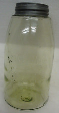Antique Mason's Patent No v 30th 1858 Citron Half Gallon Ground Lip Fruit Jar picture