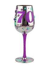 Decorative Metallic 70th Birthday Wine Glass, 1 Count, Multicolor picture