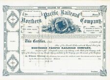 Northern Pacific Railroad Company - 1860's dated Rare Unissued Railway Stock Cer picture