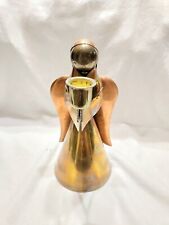 Brass/Copper Angel, Wing, Candle Holder Sculpture 9.5