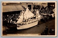 Real Photo Rochester New York Industrial Parade Float Boat Flags RP RPPC D20 picture
