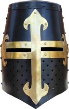 Medieval Knights Templar Crusader Helmets Collection: Forged Carbon Steel, Brass picture