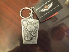 HARLEY DAVIDSON 100TH ANNIVERSARY ENGINE MEDALLION PEWTER Key Fob 2003 picture