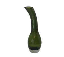 Krosno VTG Mid Century MI Poland Olive Green  11.5”Vase Abstract Decanter picture