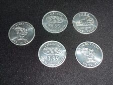 Set of 5 Little Caesars Pizza Tokens/Coins-3 Free Crazy Bread-2 Pizza for $3.99 picture